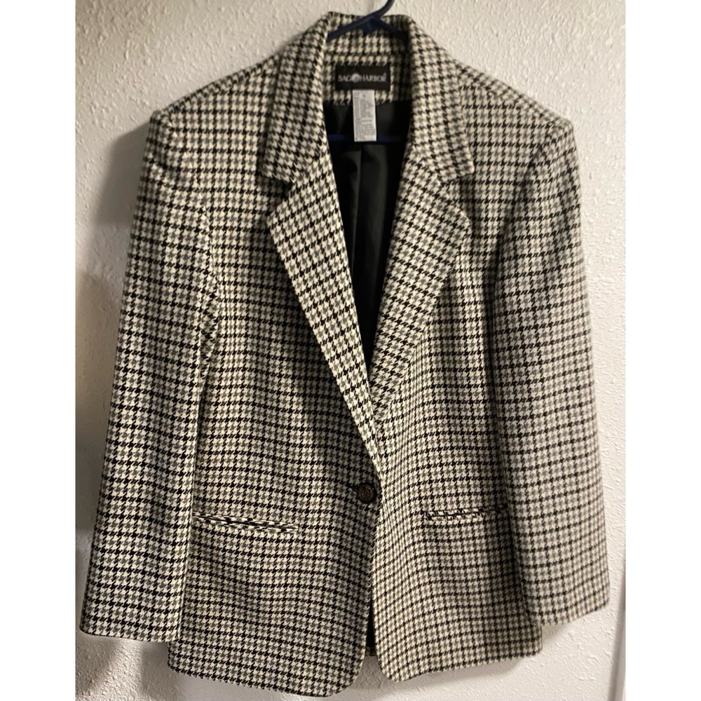Vintage Sag harbor women’s Houndstooth Blazer size 12